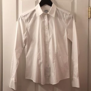 BROOKS BROTHERS White Non-Iron Stretch Button Down